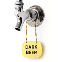 Accessoires de bar OEM, étiquette de robinet de bière en métal personnalisée avec chaîne suspendue