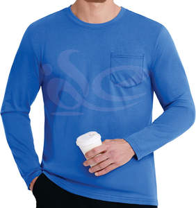 T-shirt en coton épais coupe ajustée pour hommes 100%, respirant, anti-rides, col rond, manches longues, logo personnalisé, streetwear - Product Image 6