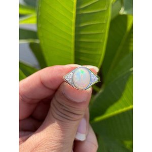 Anillo de Ópalo Natural, Plata de Ley 925, Anillo de Piedras Preciosas Hecho a Mano, Proveedor de Joyería al por Mayor - Product Image 1