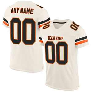 Maillots de football américain personnalisés blancs beige clair, design homme, chemises réversibles respirantes à manches courtes - Product Image 3