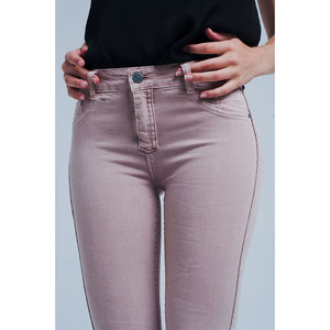 Jeans Casual Reversibili con Stampa Animalier Rosa, 97% Cotone 3% Elastan, Taglia Large/XL, Opzioni Vita Bassa e Alta, Stile Boyfriend Ampio - Product Image 4