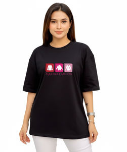 Camiseta Nueva, Elegante y Moderna de Alta Calidad para Mujer, Holgada, con Hombros Caídos, Cuello Redondo, Diseño Personalizado, 100% Algodón, Precio Económico al por Mayor - Product Image 1