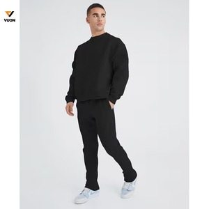 Ensemble 2 pièces d'entraînement surdimensionné automne-hiver pour hommes, pantalon de jogging, pantalon de survêtement, logo vierge personnalisable, disponible dans l'air - Product Image 4