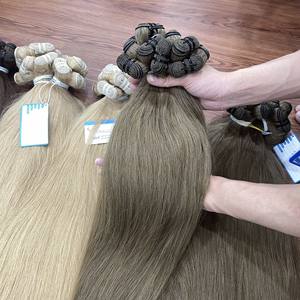 Extensions de cheveux humains vierges Remy de luxe, ondulés naturels, ondulations profondes lâches, trame machine, cheveux vietnamiens de haute qualité, vente en gros - Product Image 2