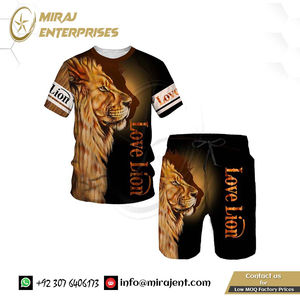 Clothes Men's T-<b>Shirt</b> and <b>Shorts</b> <b>Set</b> 3D Printed Lion Sportswear Activewear Crew Neck <b>Short</b> Sleeve Cool Men's - Product Image 4