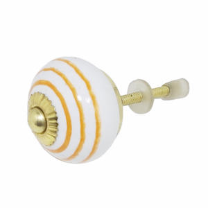 Tiradores de cajón de cerámica con rayas naranjas blancas de diseño Industrial para cocina, dormitorio, sala de estar, armario/tocador - Product Image 2