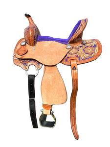 Juego de sillín de caballo de cuero occidental hecho a mano de la mejor calidad estilo inglés todos los tamaños disponibles para exportación mundial India Para Caballo - Product Image 2