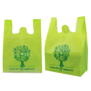 Sac en plastique imprimé de logo personnalisé sac à provisions écologique biodégradable sac de T-shirt pour le magasin, supermarché - Product Image 6