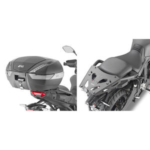 Support en aluminium Givi SRA2159 avec revêtement en cuir spécifique pour Yamaha Tracer 9, compatible avec top-case et sacoche arrière Monokey - Product Image 1