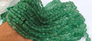 Perles ovales en émeraude de haute qualité, taille 7-9 mm, brin de 8 pouces de long, pierres précieuses de naissance lisses, vendues à l'unité - Product Image 4