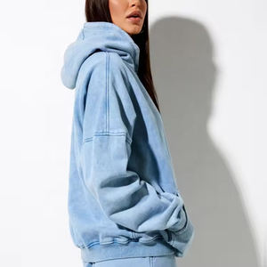 Conjunto de Sudadera con Capucha y Pantalones de Chándal de Invierno con Lavado Ácido, Estilo Hip Hop, Corte Holgado, Cómodo para Uso Diario Informal - Product Image 3