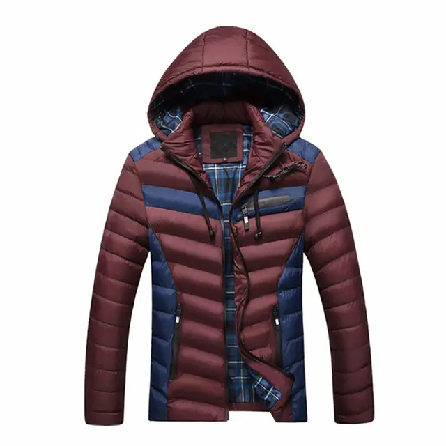 Custom Puffer Down Jacket Hombres Invierno Burbuja Abrigo acolchado con nuevos paneles de corte en varios colores