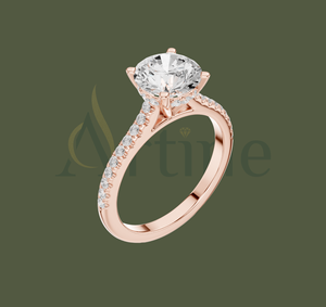 Rush Swift jewels Bague en diamant CZ en or 10 carats avec design à trois rangées et étincelle - Product Image 1