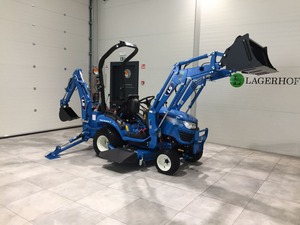 Mini-tracteur tondeuse à gazon LS 4x4 avec chargeur frontal et pelle arrière, machine agricole compacte - Product Image 3