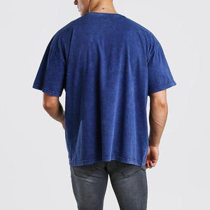 T-shirt pour homme 100% coton, délavé, déchiré, vintage, style hip-hop, coupe ample, imprimé, t-shirts boxy - Product Image 3