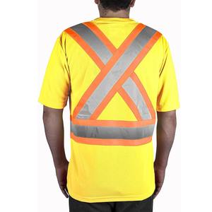 Camiseta DE SEGURIDAD reflectante de alta visibilidad para hombre con logotipo personalizado, ropa de trabajo de manga corta personalizada, camiseta de seguridad de poliéster para hombre - Product Image 4