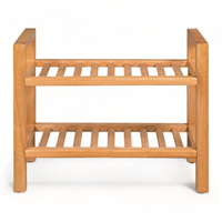 Meubles de salon personnalisés en teck naturel moderne étagère à chaussures multifonctionnelle présentoir pour meubles de maison étagère à chaussures en bois