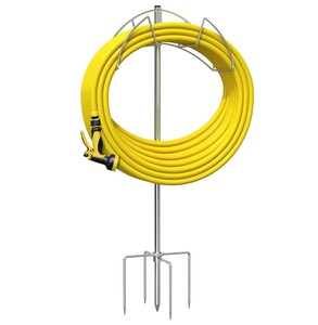 Meilleure vente support de tuyau amovible en fer support de tuyau antirouille enduit de poudre blanche pour fournitures de jardin - Product Image 3