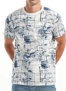 95% algodón/5% poliéster manga corta Color sólido cuello redondo algodón suave ajustado camisetas de hombre - Product Image 5