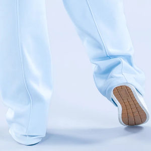 Wholesale Custom Manufacturer <b>Chalk</b> Blue Oversized Fit Wide Leg Jogger Terry Fleece Women's Sweatpants Women's Pants & Trousers - Product Image 5