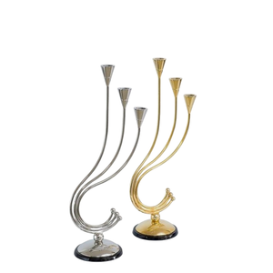 Candelabro de Metal decorativo redondo clásico nórdico, centro de mesa hecho a mano, votivo de cristal, estilo nórdico clásico - Product Image 3