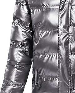 OEM personnalisé, veste en toile à bulles coupe-vent en polyester, bouffant, logo brillant à l'avant, parka matelassée à fermeture éclair pour hommes, imperméable et respirant - Product Image 5