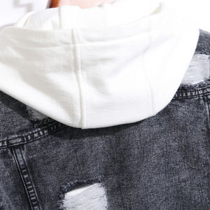 Veste en jean à manches longues slim décontractée personnalisée de bonne qualité pour homme veste en jean bleu vintage de style classique pour motard déchiré - Product Image 3