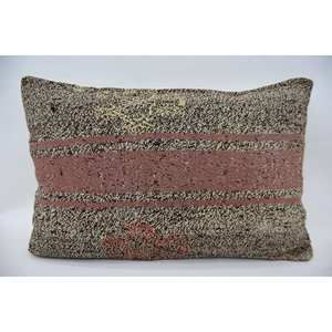 Beige 16x24 pulgadas lana Kantha alfombra rústica Vintage patrón almohada tejida técnica - Product Image 1