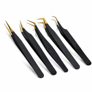 Juego de Pinzas de Precisión Premium de 5 Piezas, Acero Inoxidable, Punta Ultrafina, Antideslizantes, Kit de Herramientas para Reparación de Electrónica y Belleza - Product Image 1