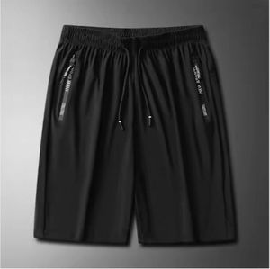 Pantalones cortos de malla elástica de corte holgado para hombre de alta calidad, de secado rápido, de talla grande, de punto, novedad de verano, deportes informales de seda helada, Fitness - Product Image 3