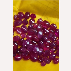 Lote de 65 Piezas de Rubí de Bangkok de 7mm a 12mm, Cabujón Ovalado, 196 Quilates, Iroc Sales, Gemas de Alta Calidad Rellenas de Vidrio, US$98 por Todo el Lote - Product Image 1