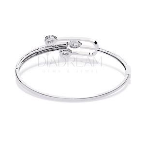 Bracelet à breloques pour femme avec diamants ronds et en forme de poire, en argent sterling plaqué or, style unique et élégant - Product Image 5