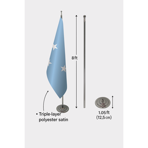 Custom 3x5ft Hand <b>Flag</b> with Digital Printing & Aluminum <b>Pole</b> <b>for</b> Insurance-Federated States of Micronesia Official Design - Product Image 5