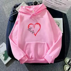 Streetwear Hoodie Fashion Wanita, Hoodie Mode Cetak Cinta Musim Semi Musim Gugur Sweater Bulu Domba Lengan Panjang Pullover 2022