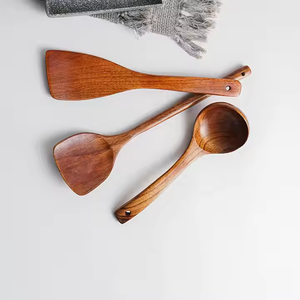 ช้อนทำอาหารไม้เนื้อแข็งแบบคลาสสิก ขัดเงาอย่างดี เป็นมิตรกับสิ่งแวดล้อม เหมาะสำหรับงานเลี้ยง ใช้สำหรับคนและเสิร์ฟ โดย Crescent Crafts - Product Image 3