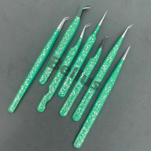 Pince à cils Elite Sparkle Volume avec logo personnalisé Outil à cils de précision à pointe classique en acier inoxydable de qualité durable - Product Image 1