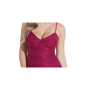 Abito da sera lungo viola con paillettes e pizzo For Guess da donna, modello Pema, con vita impero e linea naturale, taglia XS - Product Image 2