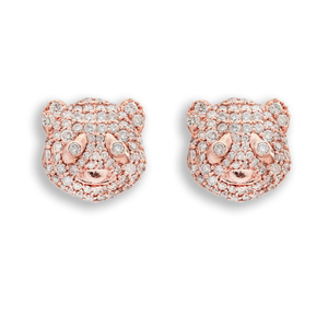 14K Or Doux Petit Ours Boucles D'oreilles Bijoux Vente Chaude Boucles D'oreilles Earbone Goujons Animal Boucles D'oreilles Lab Grown Diamant - Product Image 2