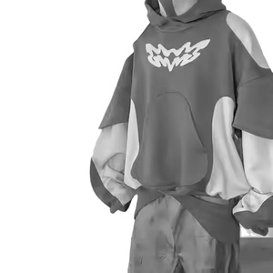 Winter Streetwear Terry Panel <b>Work</b> Pullover <b>Men</b> <b>Hoodies</b> Distress Embroidery Design Loose Fit Polyester/Cotton <b>men's</b> <b>hoodies</b> - Product Image 4