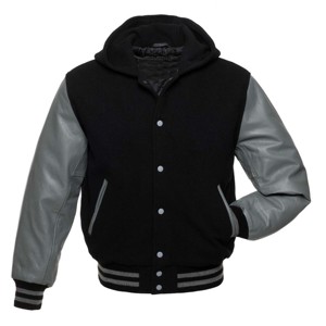 "Trendy Wool Vinyl Varsity Jacket-Suave, cómoda e ideal para el estilo casual y los entusiastas del deporte" - Product Image 1