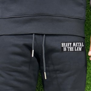 Ensemble de survêtement streetwear pour homme, 100% coton, élastique, haute qualité, personnalisé, couleur unie, délavé à l'acide et au pierre, comprenant un sweat à capuche et un pantalon de jogging - Product Image 2