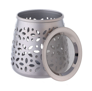Venta caliente Metal Hierro Diseño de grabado Forma redonda Portavelas Vela votiva con acabado de plata forjada Decoración de mesa de boda - Product Image 2