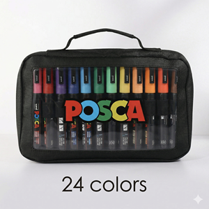 Pennarelli Uni Posca, 5M, Pennarelli Acrilici Medi, Consigliati dagli Artisti per Regali, Tessuti, Metallo, Vetro, <span class=keywords><strong>Legno</strong></span> e Tela - Product Image 2