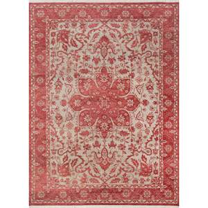 Savana Large Area Wool Rugs <b>Red</b> Orange Hand Knotted Medallion Pattern 9x12 Rectangle Kilim for Home Hallway Use-Model SKWL-570 - Product Image 1