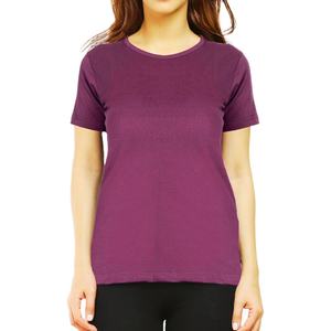 T-shirts en mélange d'élasthanne/coton pour femmes de qualité supérieure Impression de logo personnalisé d'été à manches courtes Respirant Écologique - Product Image 1