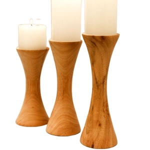 Mango Wooden Metal Best Selling Candle Holder High Quality Natural Wood Candle Stand Home Decor - Product Image 1