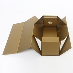 Boîtes cadeaux pliantes en papier recyclable personnalisées, magnétiques, pour vin rouge, avec pelliculage mat et revêtement UV anti-transparence, boîtes rigides. - Product Image 5