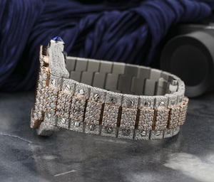 Reloj de Lujo Cuadrado Antiguo con Moissanita y Esfera de Cristal, Correa de 20mm, Esfera Romana, Joyería Hip Hop con Diamantes Incrustados - Product Image 3