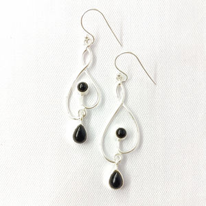 ต่างหูแฟชั่นหินออนิกซ์สีดำ 3.8 กรัม - Product Image 1