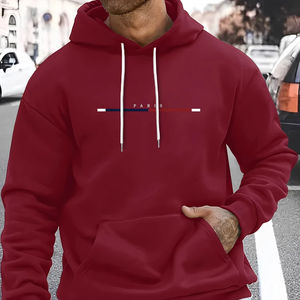 Sweats à capuche surdimensionnés poids lourd unisexe Streetwear personnalisé pour hommes avec motif solide Sweats à capuche d'hiver en coton - Product Image 1